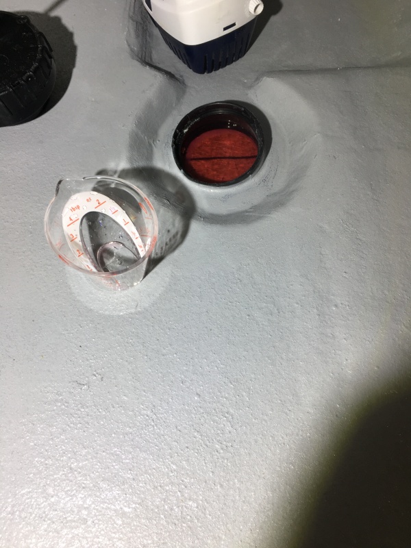 Adding RV antifreeze to the transponder base.