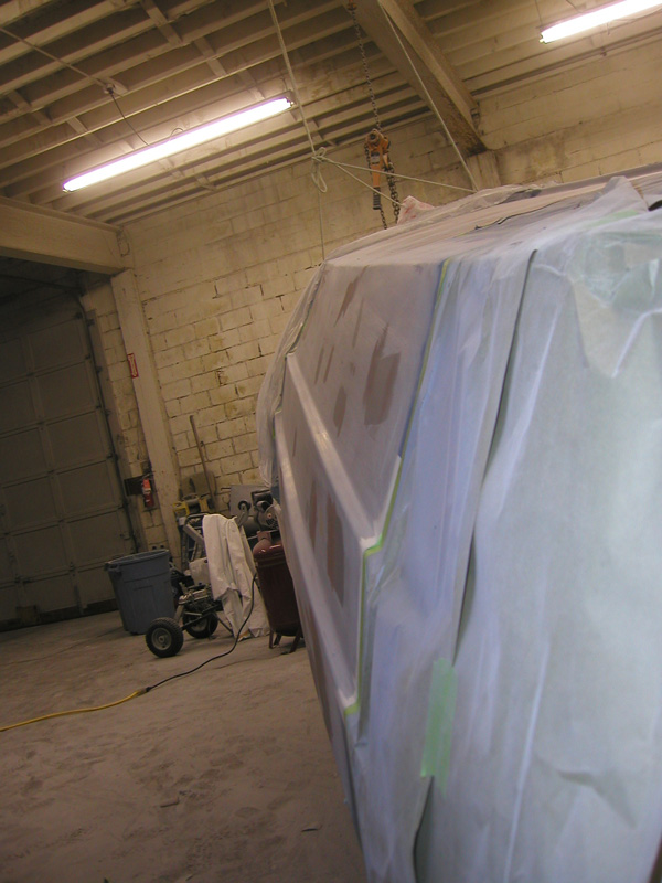 After a light sanding, it is ready for the 1st coat of gelcoat