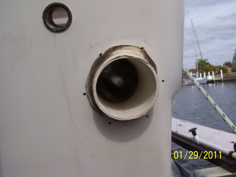 After removing the flapper the thru hull drain protruded outside about 5/8" and I didn't want to cut it off.  So I ordered a 3/4" spacer (they also make a 1/2" spacer) to go on around the drain.
