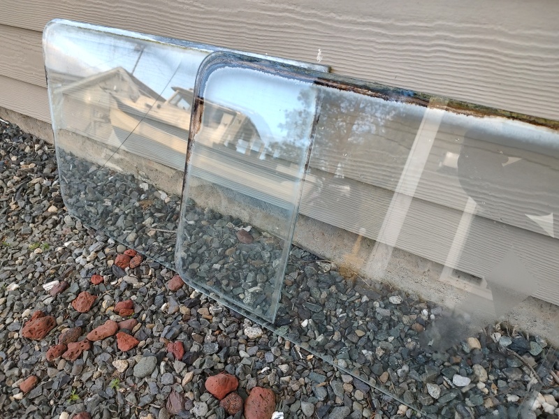 All slider glass laminate failed allowing mold between the glass layers.