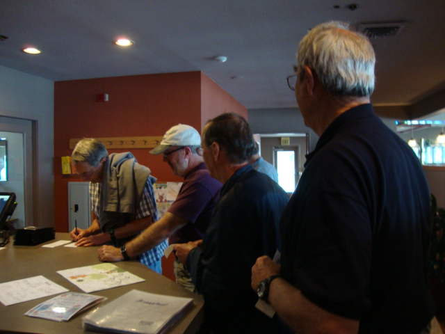 Almost out the door at
the Bayside Cafe