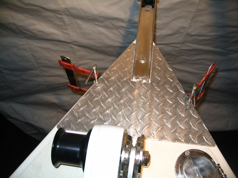 Alum diamond plate, bow protector Glued down with a bead of 5200