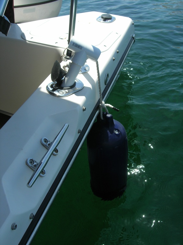Always ready to deploy fender for use in a fishing rod holder.   Thanks to Will-C for the idea, based on a photo in his album.