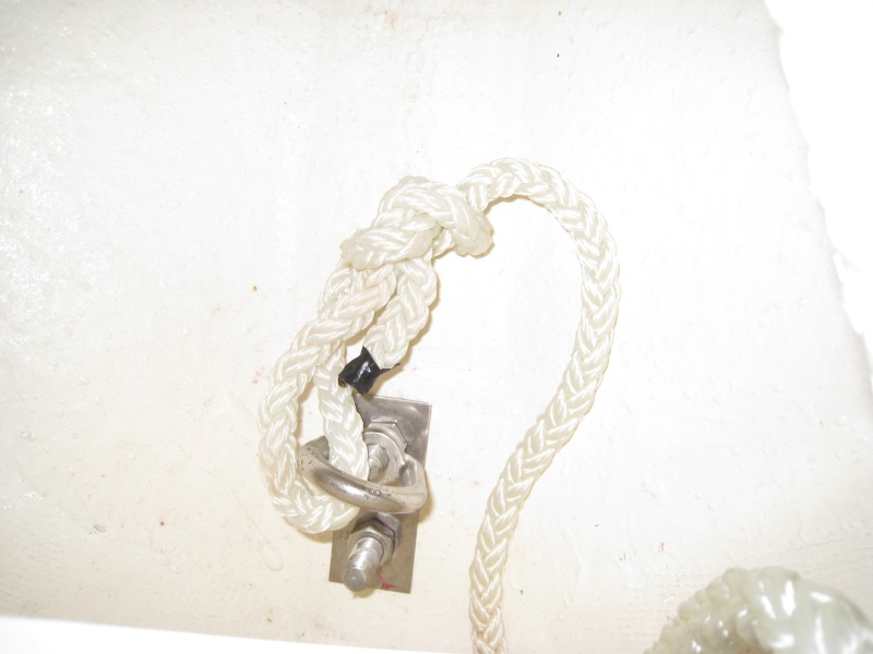 Anchor line ring threaded onto bow eye bolt. This should be stock.