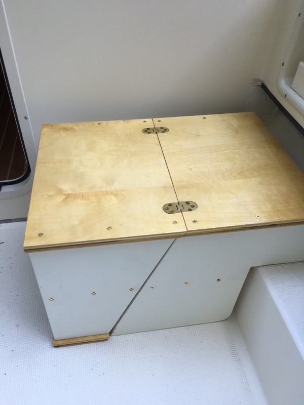 ...and the steps unfold to make a bench seat or low table.