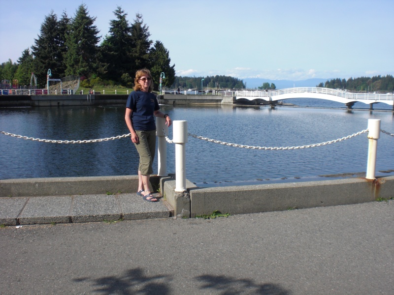 Andrea beside salt water swimming pool, Nanaimo.