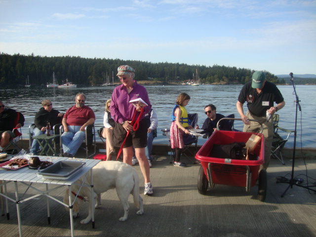 Anne and Gus, Cascadia, winners of "Cat On A Leash" by Capt. Jim of Wild Blue