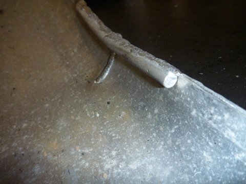 another shot of the 3/8 round rod welded in to try and prevent cracks. We are trailering to Yellowstone and Grand Teton from Pa. in early August.  so we shall see how well this works. It held up well 6600 miles no recracking.