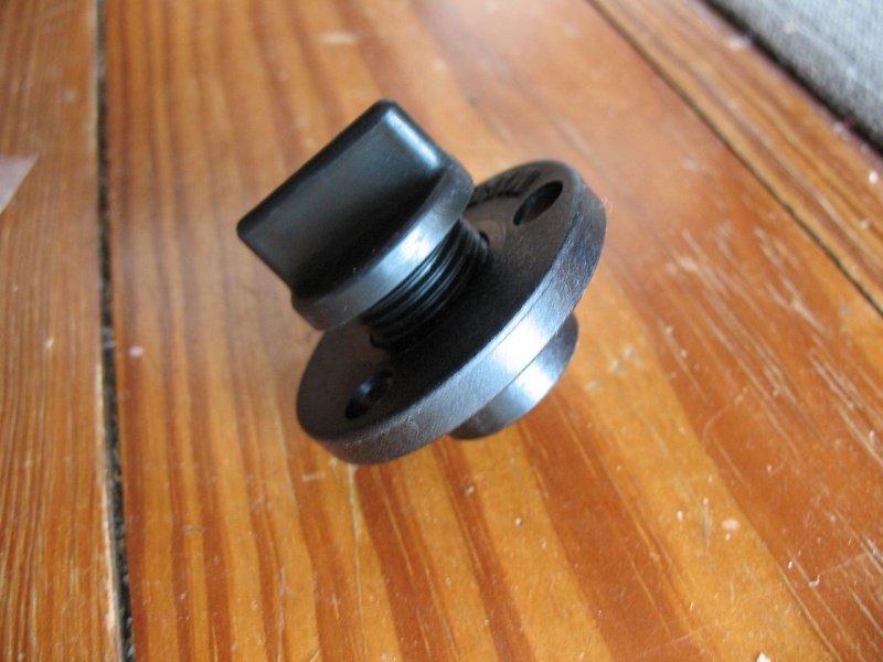 Another view of the Marelon garboard drain fitting.  The threaded plug is made of slightly softer Hytrel? (Dupont).