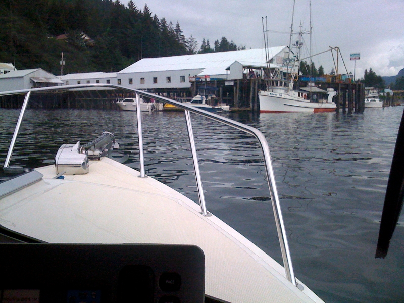 Approaching Hoonah Trading Co fuel dock