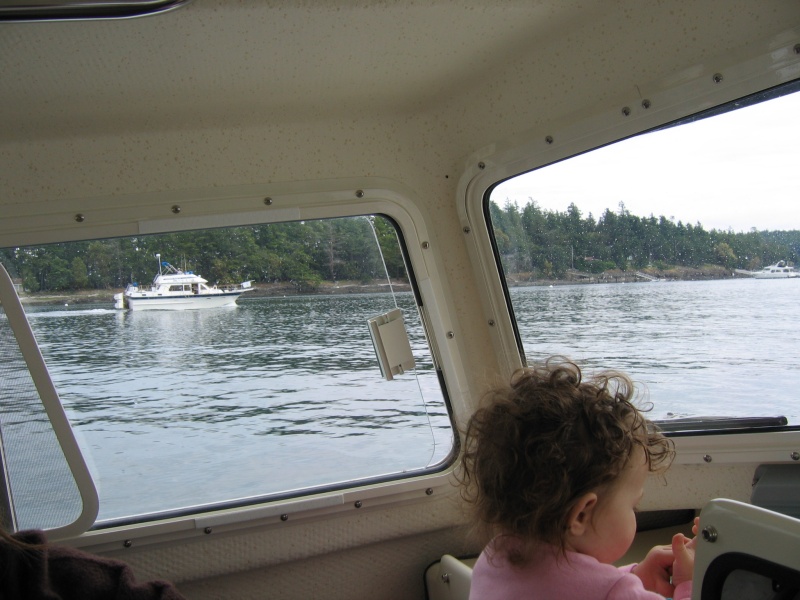 Approaching Roche Harbor, Lili on lookout