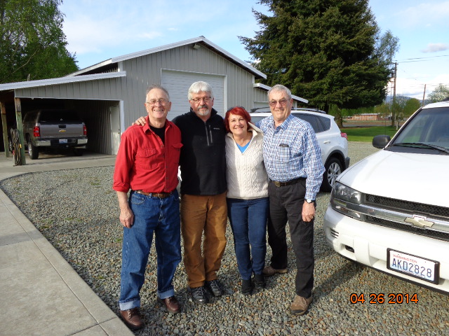 April 2014 visit, Joe with Fred, Patti and Barry.