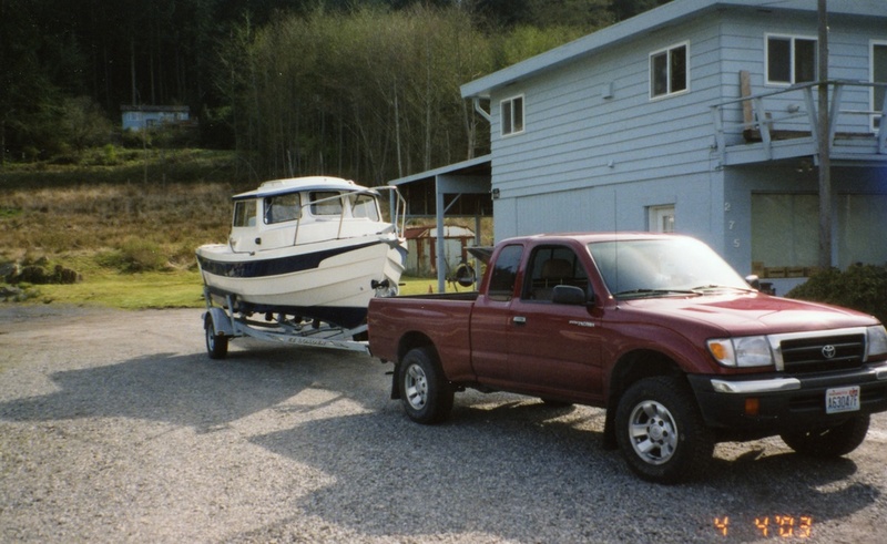 April 4, 2003 - Leaving EQ Marine with our C-Dory.  We're excited!