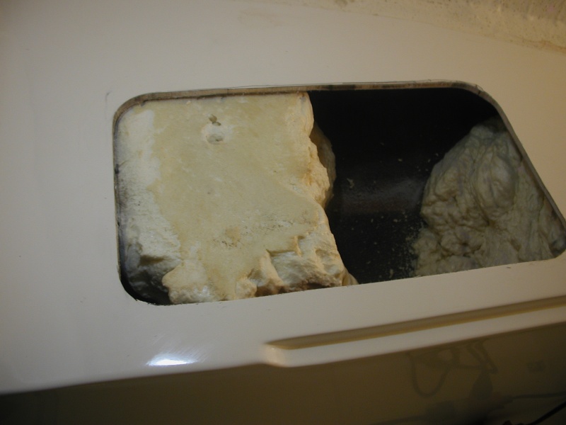 Apx 2 cu ft of foam per side