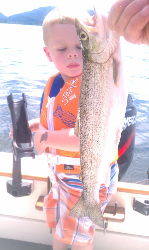 At age 4, yes he reeled it in and netted it.