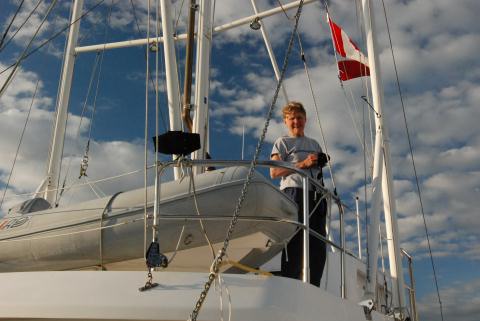 Author Reanne-Hemmingway-Douglass aboard the Baidarka