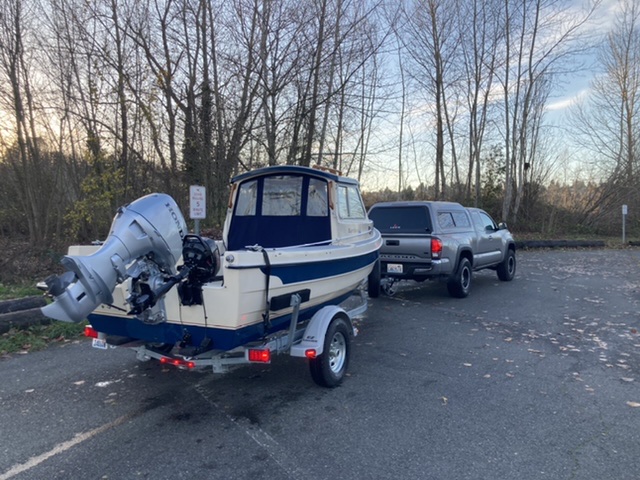Back on the trailer after an impromptu December 3 hour tour.