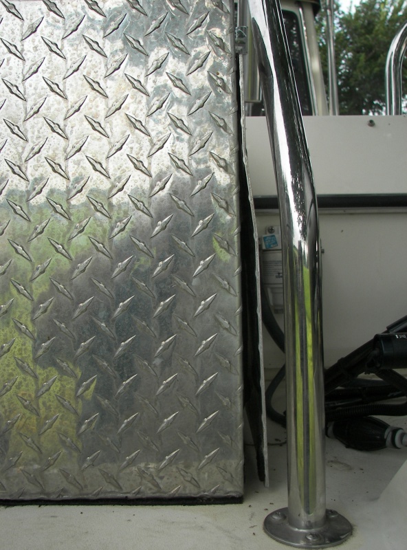 Barely room to slide a 24 inch box between the swimstep handles, so I put a huge aluminum, hinged flap on the exhaust side.