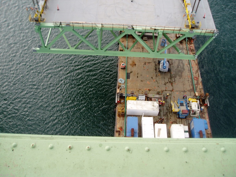 Barge is moving out from under section
