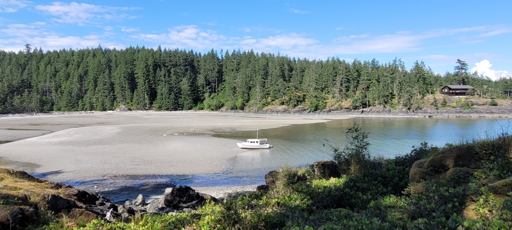 Beaching the boat, waiting for the tide to go out