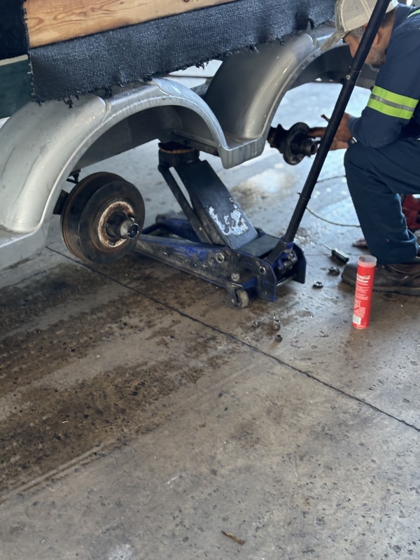 Bearing service and new tires.