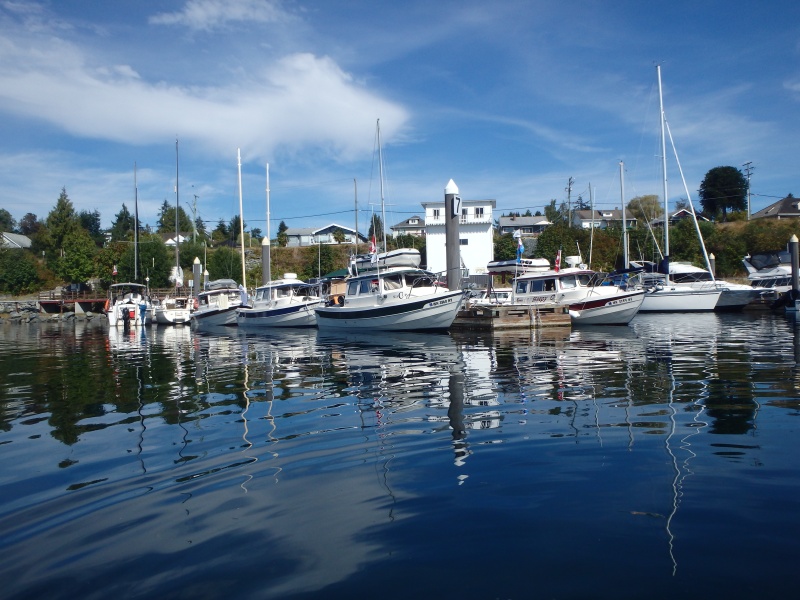 Beautiful calm weather and a cozy marina
