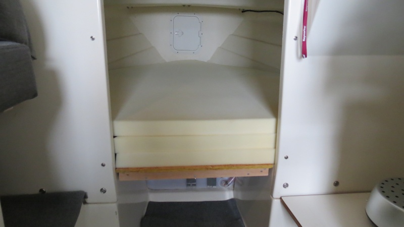 Berth with Memory Foam and removable board to provide more sleeping room