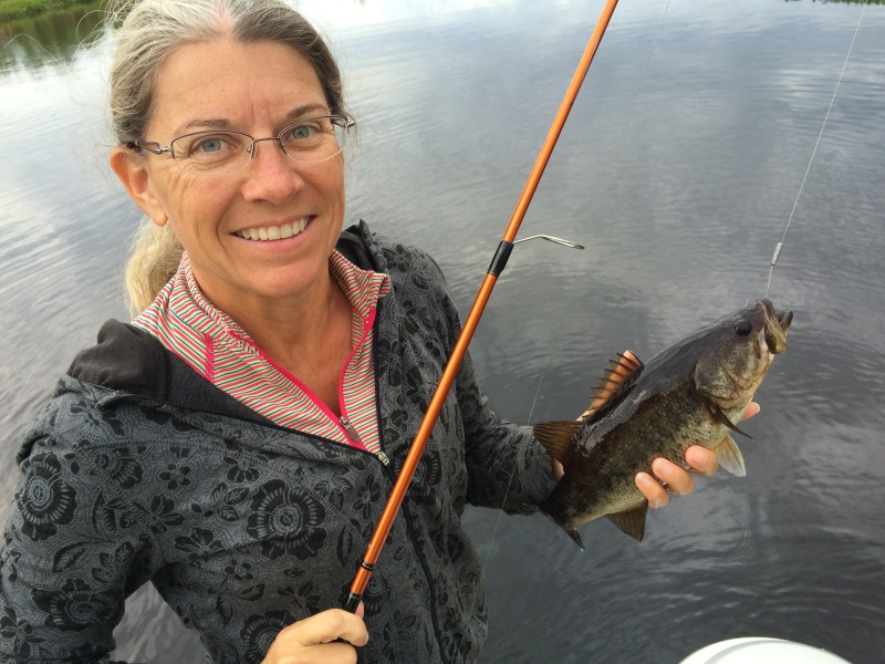 Betty\'s bass. Missed the slot by 1.5 inches. The fishing was tough this year.