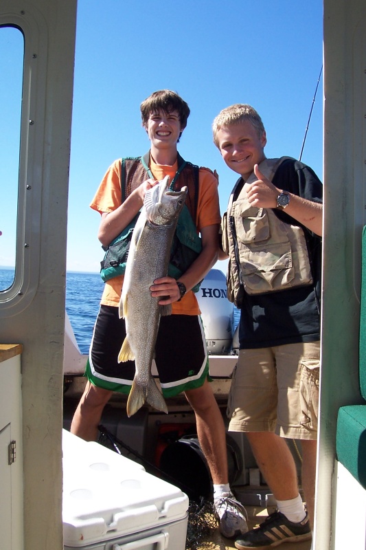 Big Lake Trout "released"  14 y/o anglers