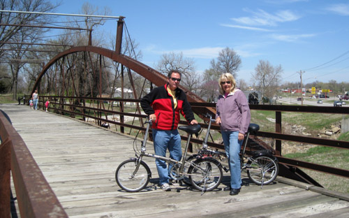 biking through town
