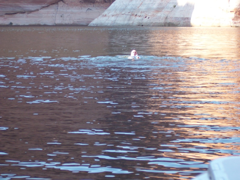 Bill floating on his back at Explorer Canyon