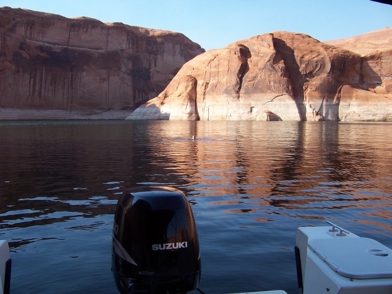 Bill from C-Swell takes a swim at Explorer Canyon in 75 degree water