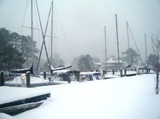 Boats in Coffee Creek slips at  Point Marina-22JAN11