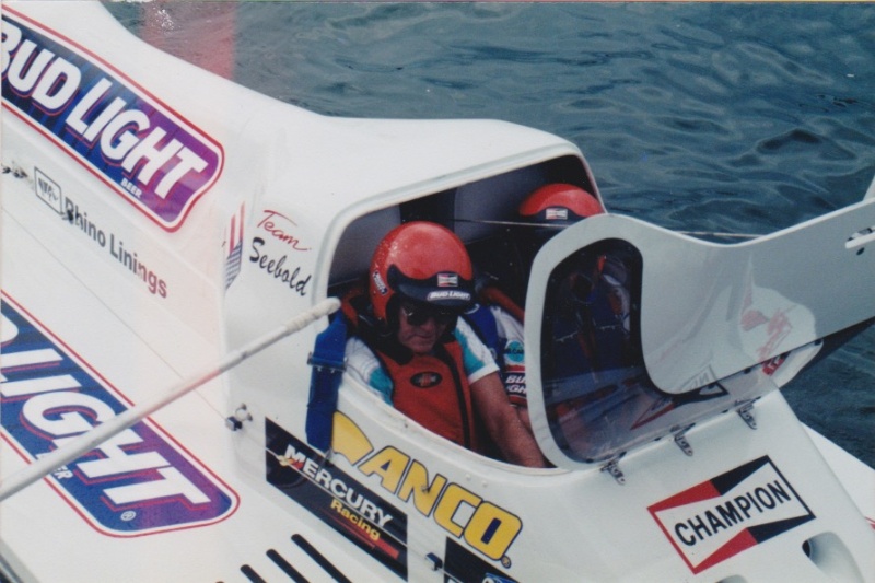 Bob getting ready for the 138 MPH ride in the Formula one racer with Bill Seebold