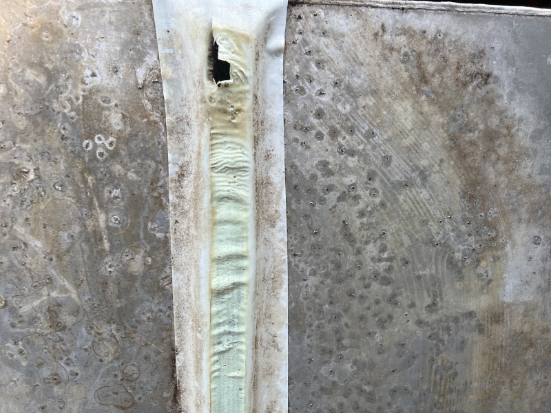 Bottom of fuel tank.  Pitted
