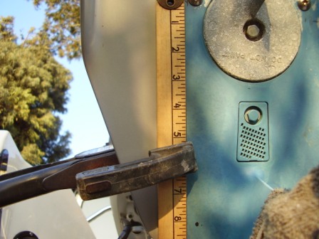 bout 8.25-8.5 inches between forward and rear holes