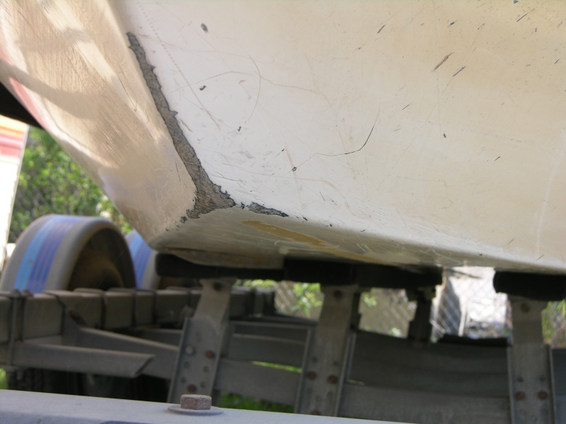 Bow gelcoat damage