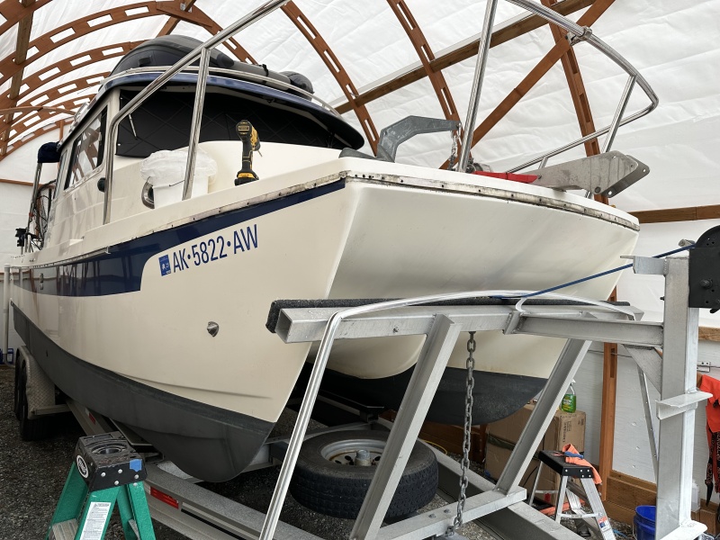 Bow rub rail channel removed