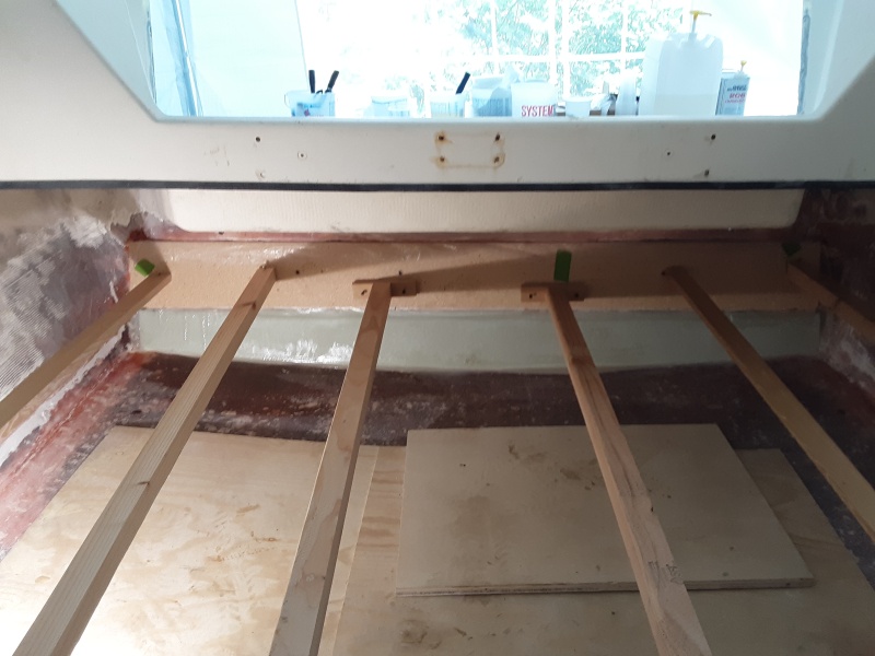 bracing to keep the coring against the outer skin