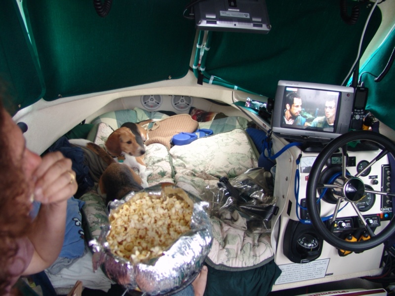 Breaktime. Watch a movie and eat some Jiffy pop.
