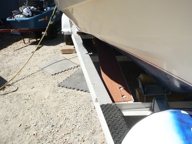 Built a platform (walkway) out of aluminum and trek type composite to make it easy to walk out and attach the bow hook and stay mostly dry (about 20" drier). Rubber non slip 3M things were at Walmart 2 for $7.