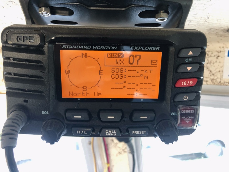 Built in GPS Standard Horizon DSC radio
with professional grade Shakespeare antenna