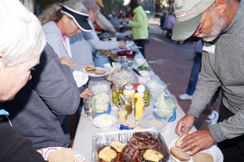 burgers with  all of the fixings