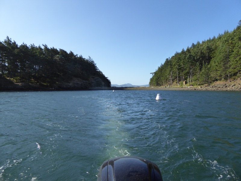 By the time I got up Saturday, the other 3 boats had already taken off. And for good reason. Exposed to a breeze from the north, and combined with a 4.5 mph current from the same direction, the water was flowing through here like a river.  Decided to take my chance on a more protected spot in Eagle Harbor for Saturday.