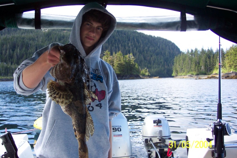(C-Biscuit) Chris and his first fish from the Biscuit