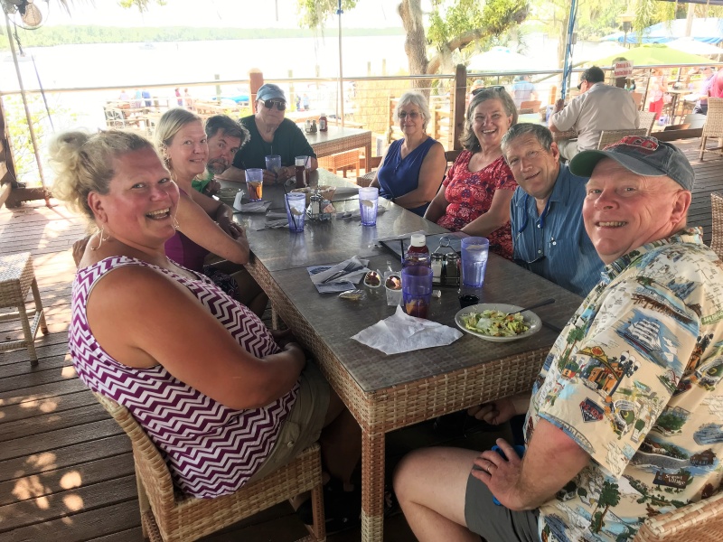 C-Brats at one table in Corky Bells. (We had two tables.)