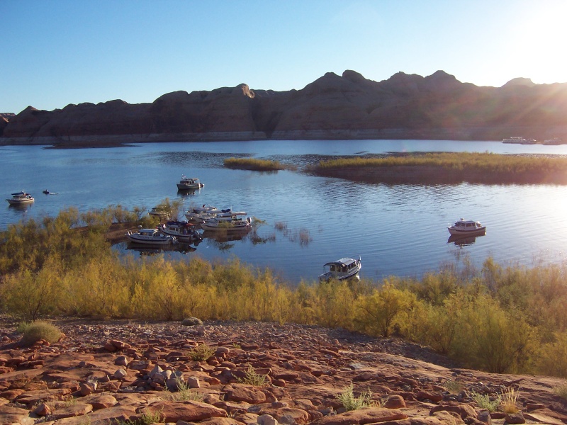 C-Dory\'s and a Ranger Tug at ancchor and on the baeach in Oak Canyon 9-25