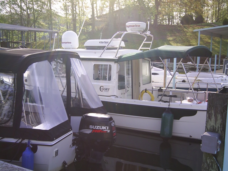 C-Pearl & C-Byrd in the slip at Defeated Creek Marina