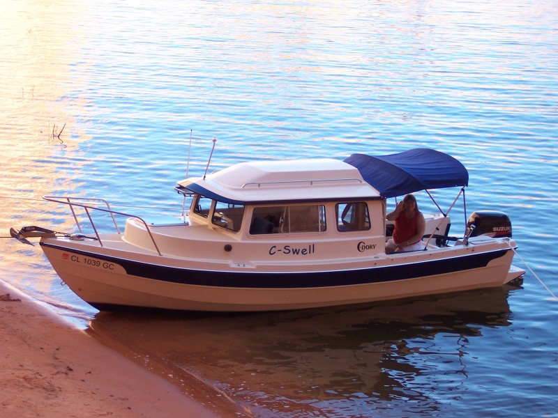 C-Swell beached for the night in Reflection Canyon Friday night with Sue on board 9-24
