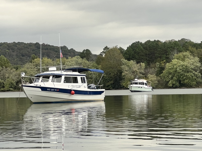 C-Traveler and Mystery Girl anchored in McDonald Hollow cove